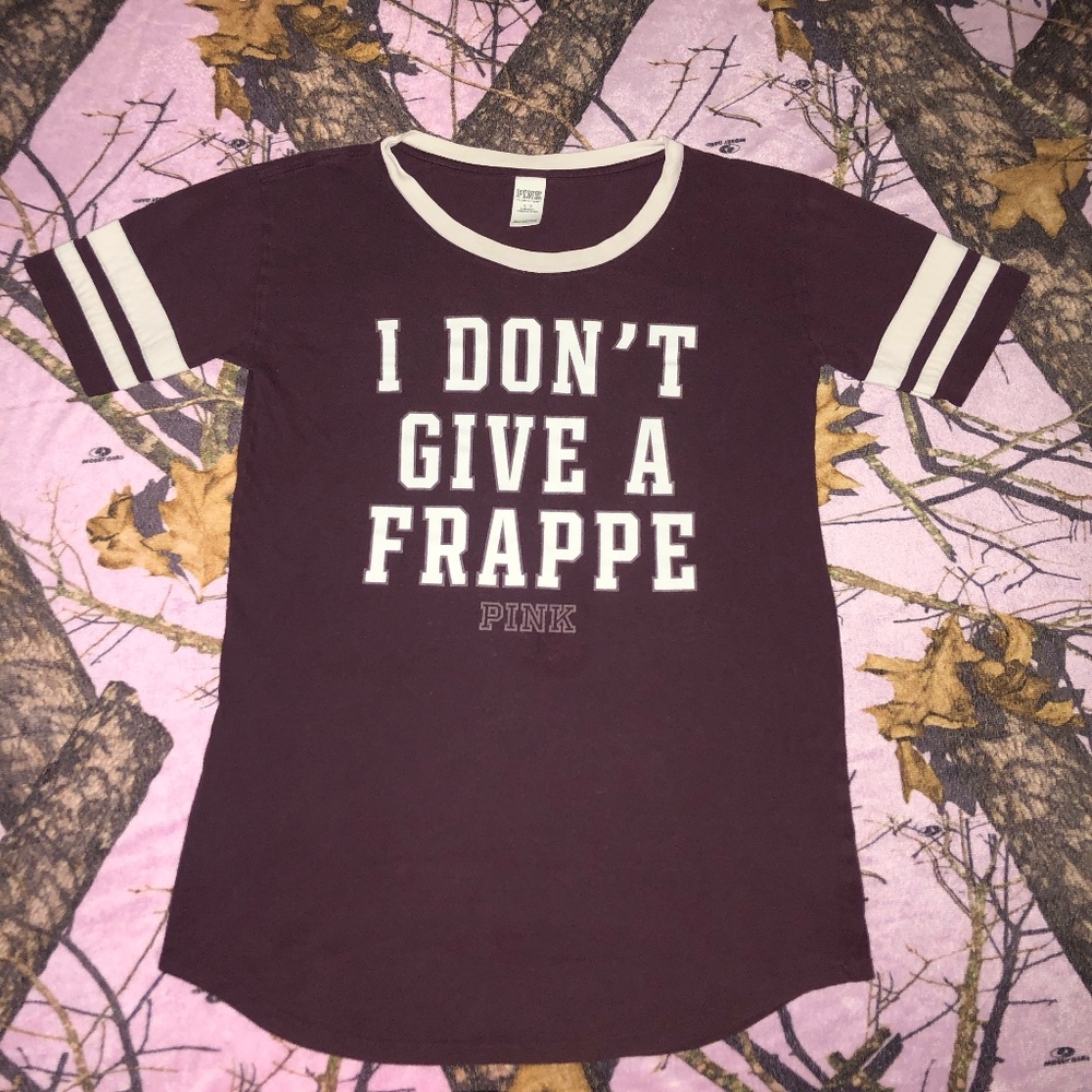 i don’t give a frappe mcbling victoria secret pink t shirt - Picture 1 of 8